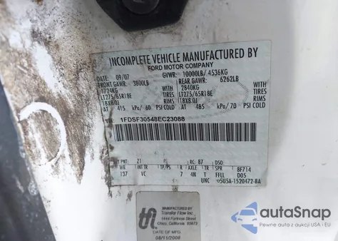 2008 Ford F-350 Xl/Xlt from USA, damaged, VIN 1FDSF30548EC23088